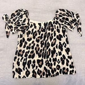 Nanette Lepore Silk Leopard Print Blouse, Size 4 (Small)
